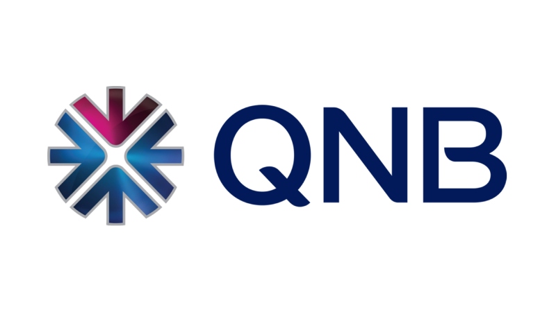 A logo of the QNB